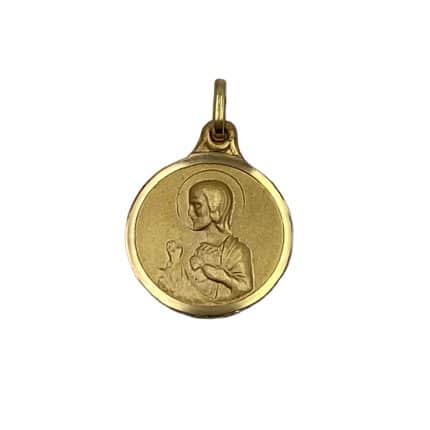 Escapulario de oro filo 16mm medalla de oro virgen del carmen sagrado corazón de jesús comprar medalla pamplona joyería juan luis larráyoz