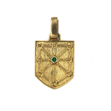 Colgante de oro Escudo de Navarra esmeralda regalo para navarros escudo de la comunidad foral navarra para grabar collar escudo navarra