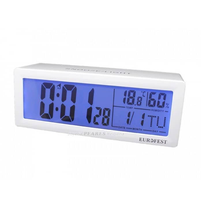 Comprar Reloj Despertador Digital táctil Eurofest blanco