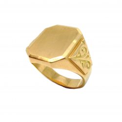 Sello de oro octogonal caballero Joyería Juan Luis Larráyoz Pamplona anillo para chico sello de oro para hombre sortija tipo sello caballero comprar