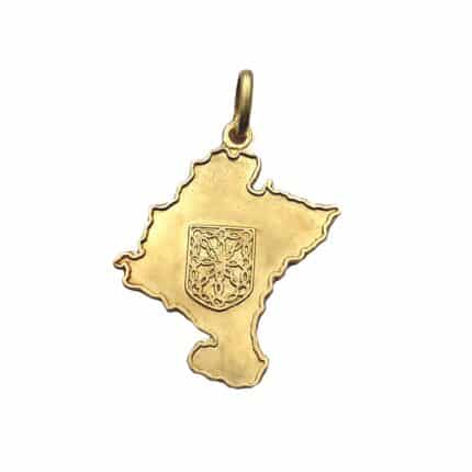 Colgante de oro Mapa de Navarra escudo sin corona Joyería Juan Luis Larráyoz Pamplona joyería online comprar colgante de mapa de navarra
