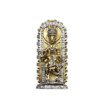 Colgante de oro virgen de ujue bicolor Joyería Juan Luis Larráyoz Pamplona joyería online comprar internet