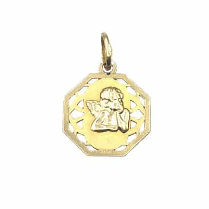 medalla de oro ángel de la guarda recién nacido niño jesús bautizo joyería juan luis larráyoz pamplona