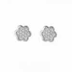 pendientes de oro blanco flor circonitas niña eles joyería juan luis larráyoz pamplona
