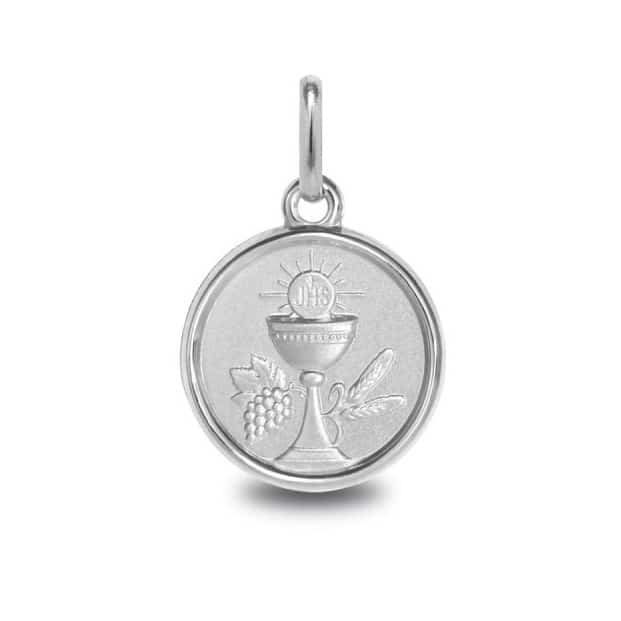 medalla de plata caliz regalo comunión joyería juan luis larráyoz pamplona
