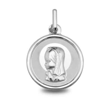 medalla de plata virgen niña regalo comunión joyería juan luis larráyoz pamplona