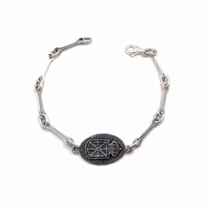 Pulsera de plata cadenas de Navarra con Escudo 18,5cm pulseras de navarra escudo de navarra joyería juan luis larráyoz pamplona