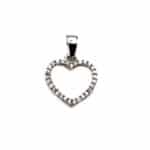 Colgante de oro blanco y diamantes corazón joyería juan luis larráyoz pamplona