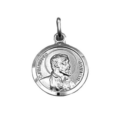 Medalla de plata San Francisco Javier 20mm joyería juan luis larráyoz pmplona