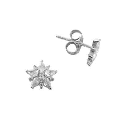 Pendientes de plata y circonita estrella 8,5mm pendientes de plata pequeños joyería juan luis larráyoz pamplona
