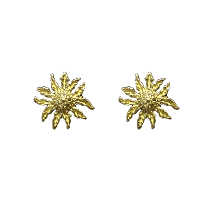 Pendientes de oro Eguzkilore 10mm natural joyas en oro y plata en forma de eguzkilore joyería juan luis larráyoz pamplona online