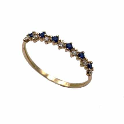 Sortija de oro zigzag azul anillos de oro originales joyería juan luis larráyoz pamplona