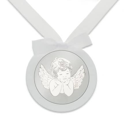Medalla de cuna plata Angelito regalos para recién nacido regalos bautizo bautismo bebé joyería juan luis larráyoz pamplona