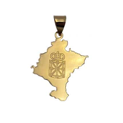 Colgante de oro Mapa de Navarra chapa silueta de navarra regalo para navarros escudo de la comunidad foral navarra para grabar collar navarra