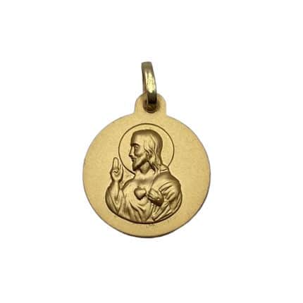 Escapulario de oro liso 20mm medalla de oro virgen del carmen sagrado corazón de jesús comprar medalla pamplona joyería juan luis larráyoz