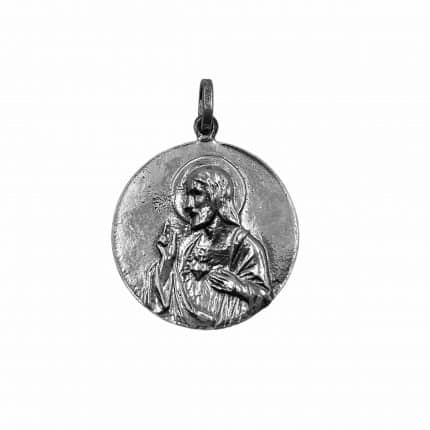 Escapulario de plata 22,5mm medalla de plata virgen del carmen sagrado corazón de jesús comprar medalla pamplona Joyería Juan Luis Larráyoz Pamplona