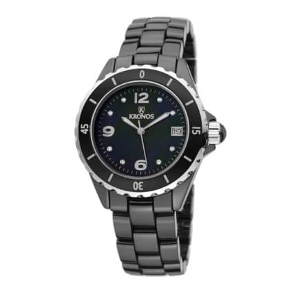 Reloj Kronos Ceramic negro comprar reloj de mujer elegante clásico regalo graduación aniversario jubilación joyería juan luis larráyoz pamplona