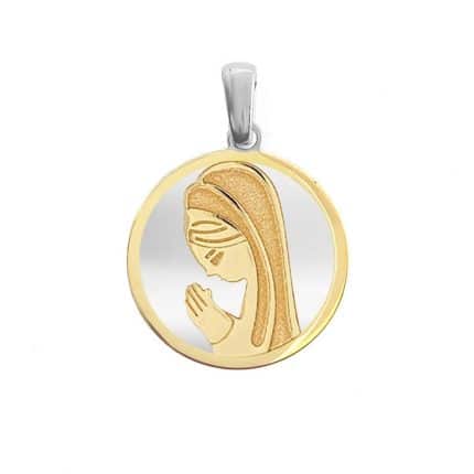 Medalla de plata Virgen niña 16mm comprar medallas para primera comunión niña joyería juan luis larráyoz pamplona