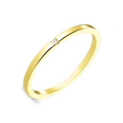 Sortija de oro alianza diamante 0.02k comprar anillos sortijas de compromiso en pamplona joyería juan luis larráyoz
