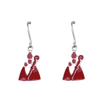 Pendientes de plata San Fermín esmalte colgantes pendientes sanfermineros souvenir de pamplona san fermín joyería juan luis larráyoz pamplona