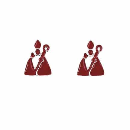 Pendientes de plata San Fermín esmalte pendientes sanfermineros souvenir de pamplona san fermín joyería juan luis larráyoz pamplona