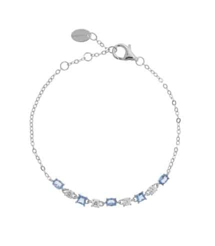 Pulsera de plata y circonita blanca y azul Salvatore pulseras de plata en pamplona regalos para ella para chica san valentín | Joyería Juan Luis Larráyoz Pamplona