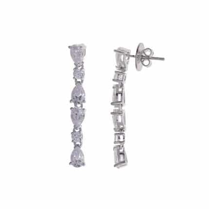 Pendientes de plata colgantes cascada circonitas