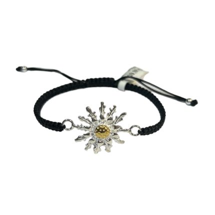 Pulsera de plata Eguzkilore bicolor macramé 3